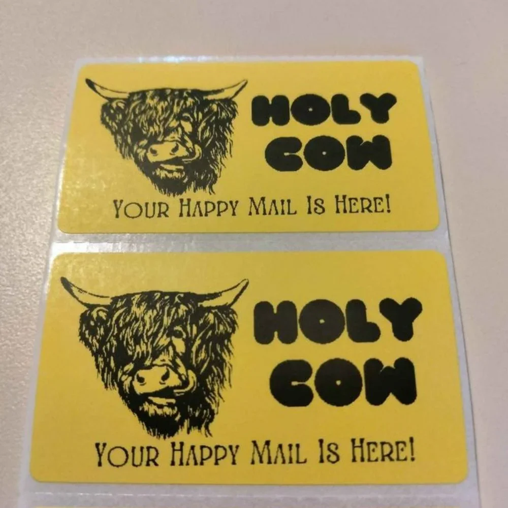 50 Holy Cow- Shipping Labels Thermal Packaging Stickers 2.25